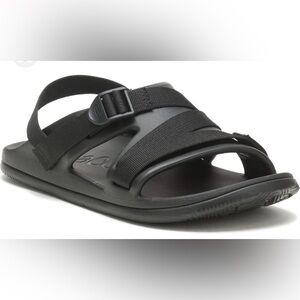 Chaco Black Dual-Strap Slide with Buckle